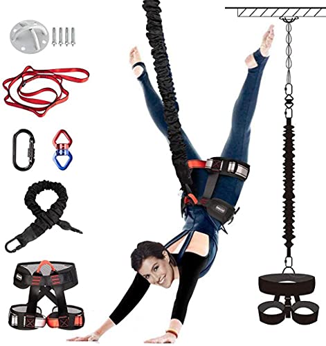 ヘビーヨガバンジーロープセット、スタジオホームジムヨガ用レジスタンスベルトバンジートレーニング重力トレーニングツール機器、重力ヨガバンジーロープキット、-60kg